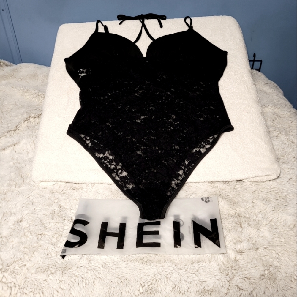 A Black Teddy from SHEIN, Size 2x